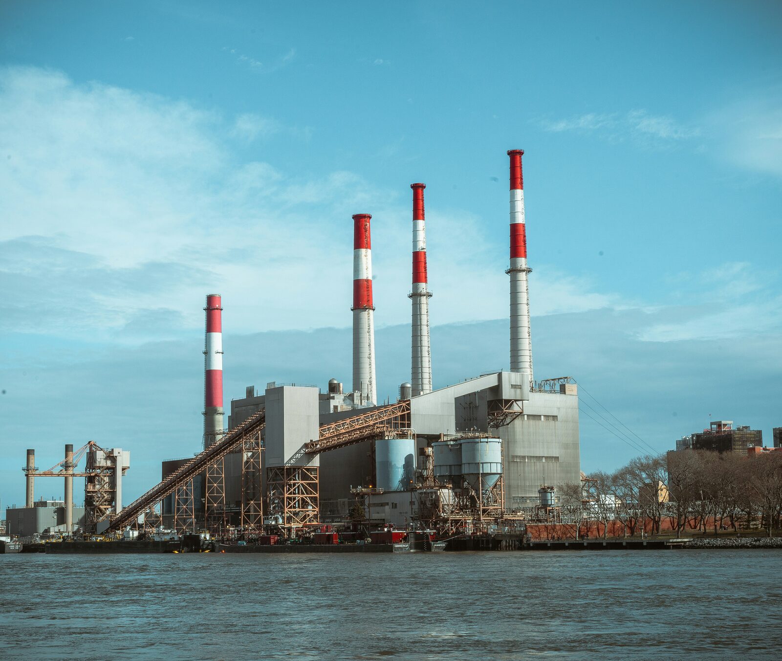 Industrial energy facility on the waterfront